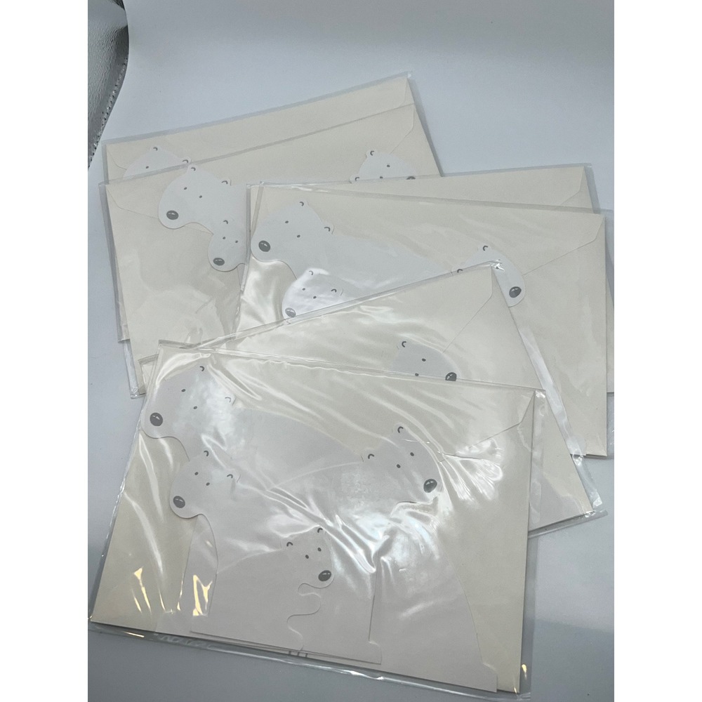 SANRIO For Hallmark Cute Polar Bear Sealed Stationery Cards Lot Of 5 Japan RARE‎